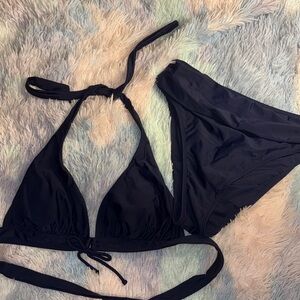 Navy blue Bikini Set tie halter
